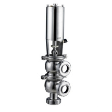 Válvula de inversão pneumática sanitária de aço inoxidável de 3 vias